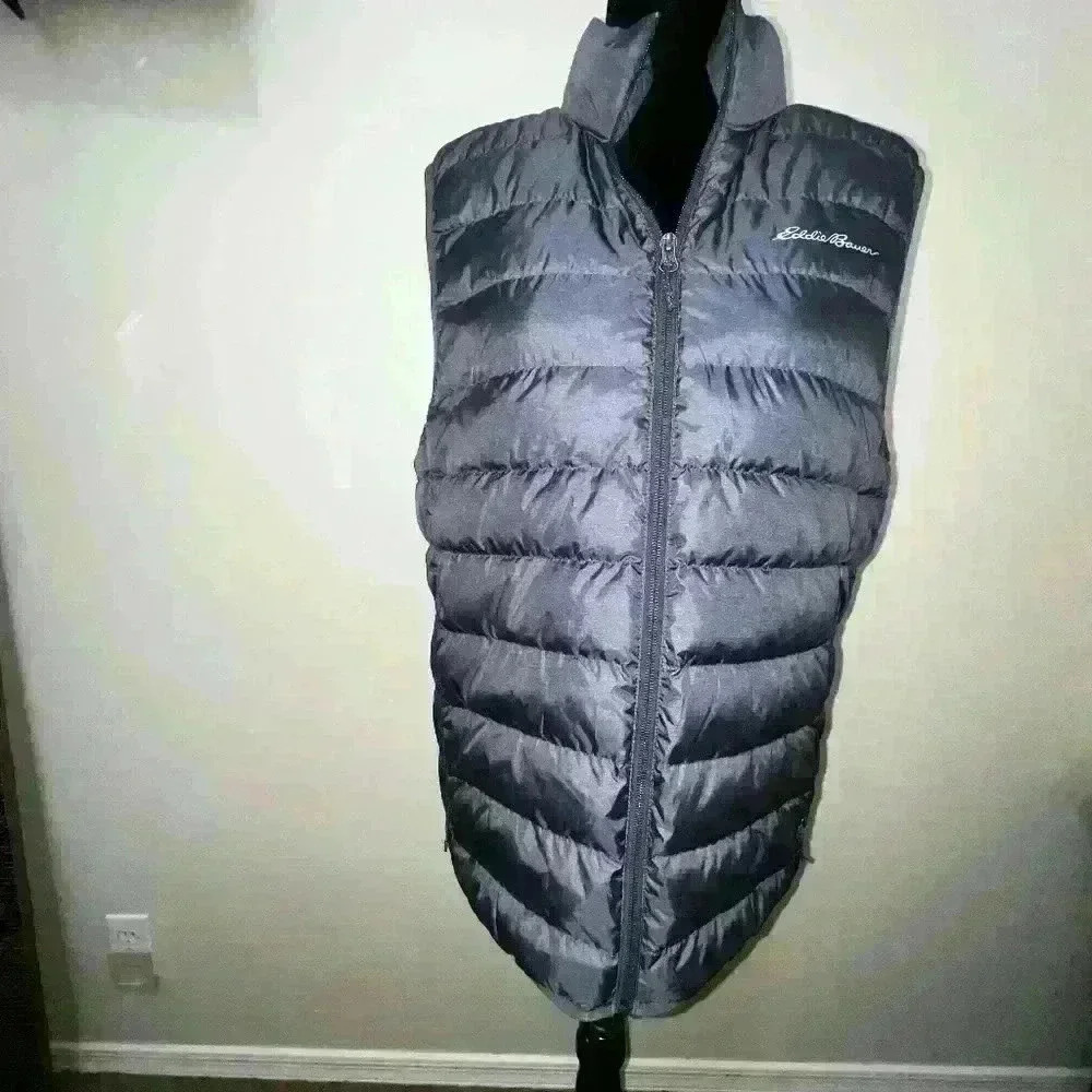 Eddie Bauer First Ascent Jacket Mens Small Black Down Puffer Vest StormDown 800